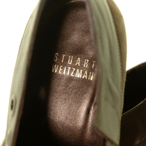 Stuart Weitzman Oporto Grommet Platform Taupe Suede Ankle Booties Womens 7.5M - Picture 5 of 9